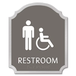 Restroom Sign w/Male & ISA Symbols