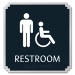 Restroom Sign w/Male & ISA Symbols