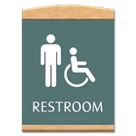Restroom Sign w/Male & ISA Symbols