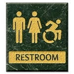 Restroom Sign w/Unisex & Dynamic ISA Symbols