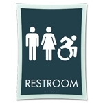 Restroom Sign w/Unisex & Dynamic ISA Symbols