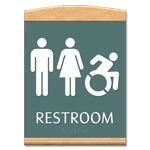 Restroom Sign w/Unisex & Dynamic ISA Symbols