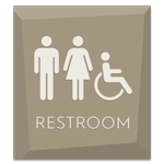 Restroom Sign w/Unisex & ISA Symbols
