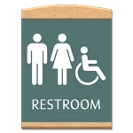 Restroom Sign w/ Unisex & ISA Symbols