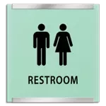 Restroom Sign w/ Unisex Symbols
