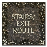 "Stairs/Exit Route" Egress Sign - CA Compliant