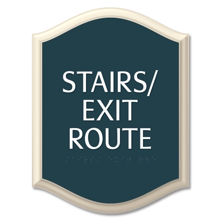 "Stairs/Exit Route" Egress Sign - CA Compliant