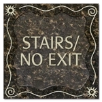 "Stairs/No Exit" Egress Sign - CA Compliant