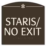 "Stairs/No Exit" Egress Sign - CA Compliant