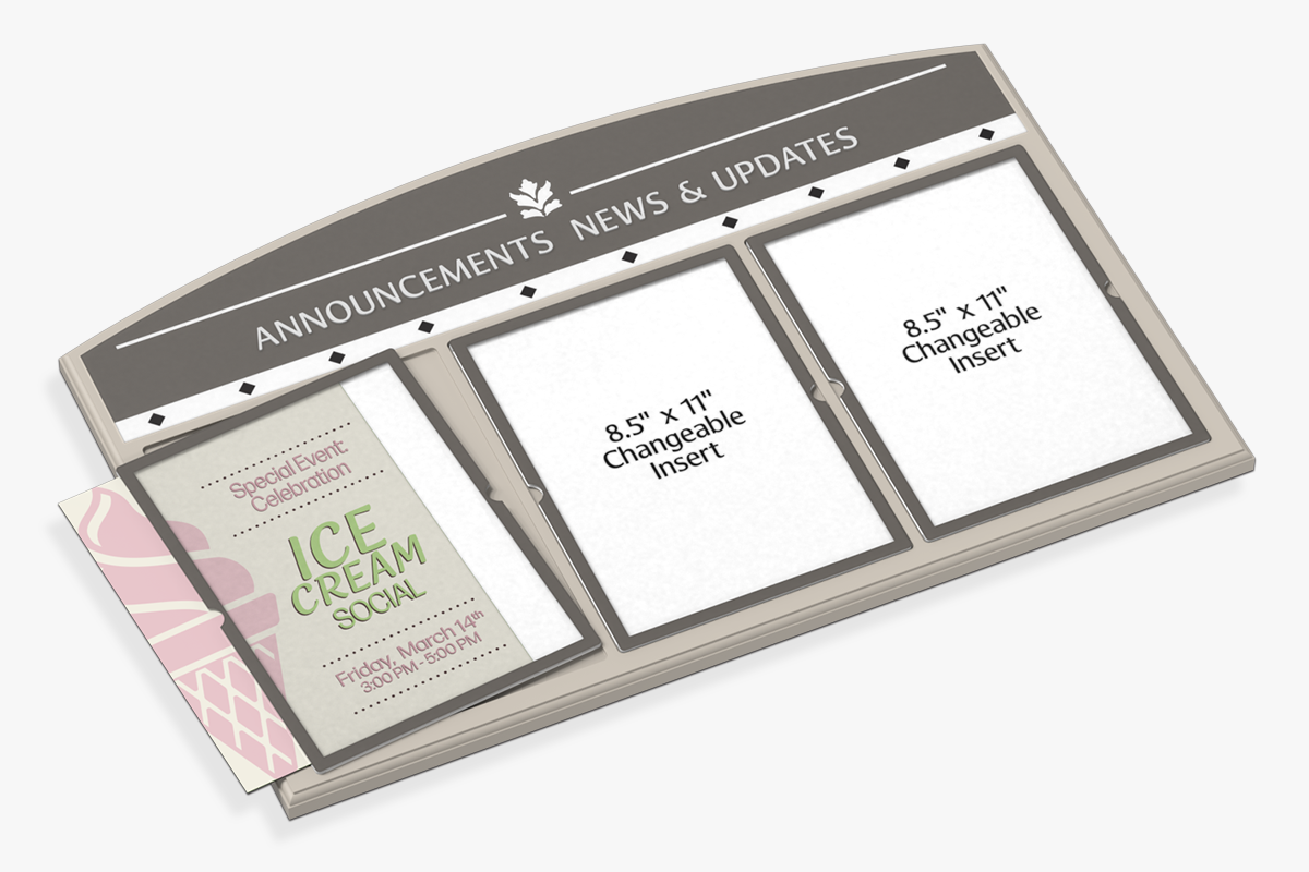 Information Display Board with Example Insert