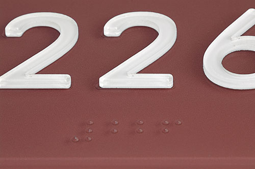 Text & Braille Detail (Braille Not Available On All Signs)