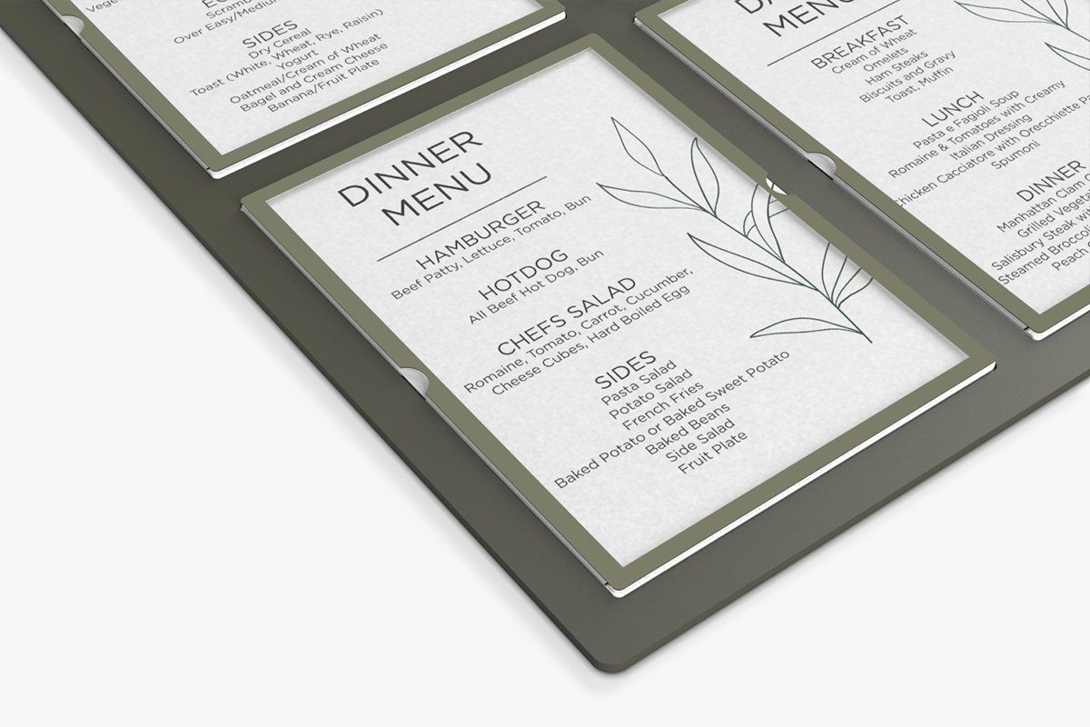 Menu Display Board with Example Insert