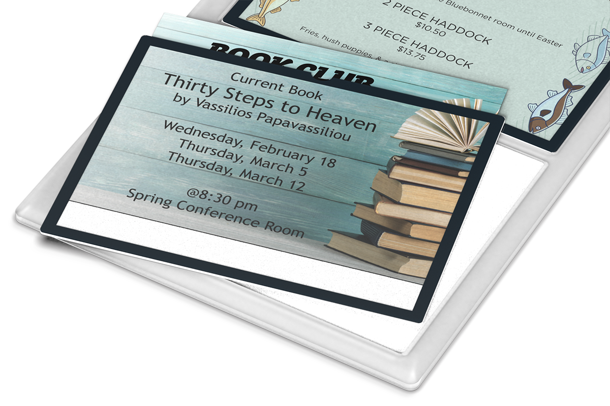 Ovation Two-Slot Message Display Insert Detail Shot