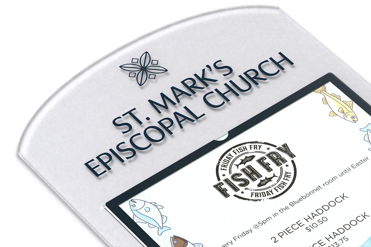 Ovation Two-Slot Message Display Top Detail Shot