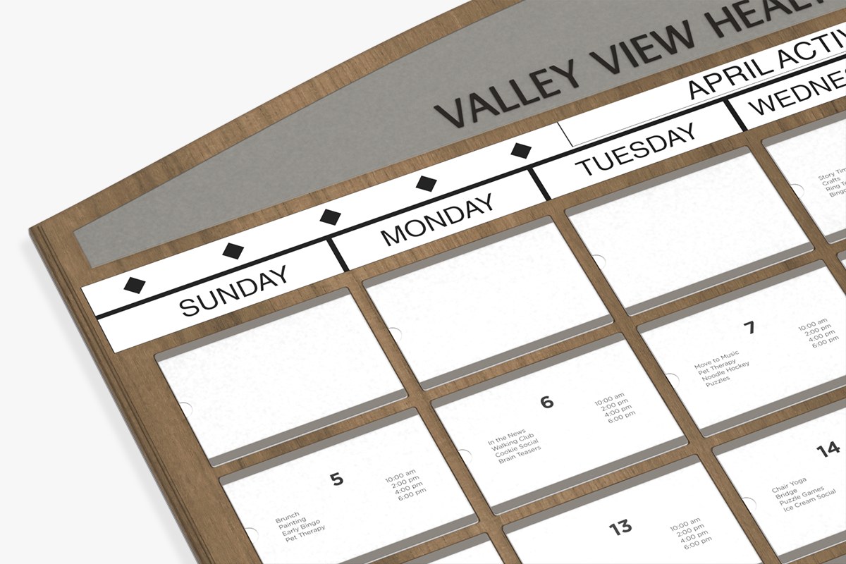 Information Display Board with Example Insert