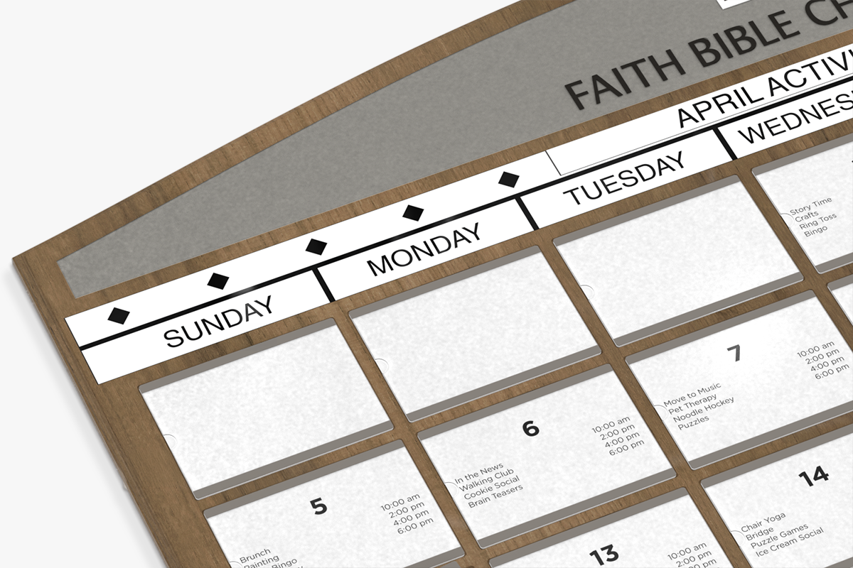 Monthly Activity Display Top Detail Shot