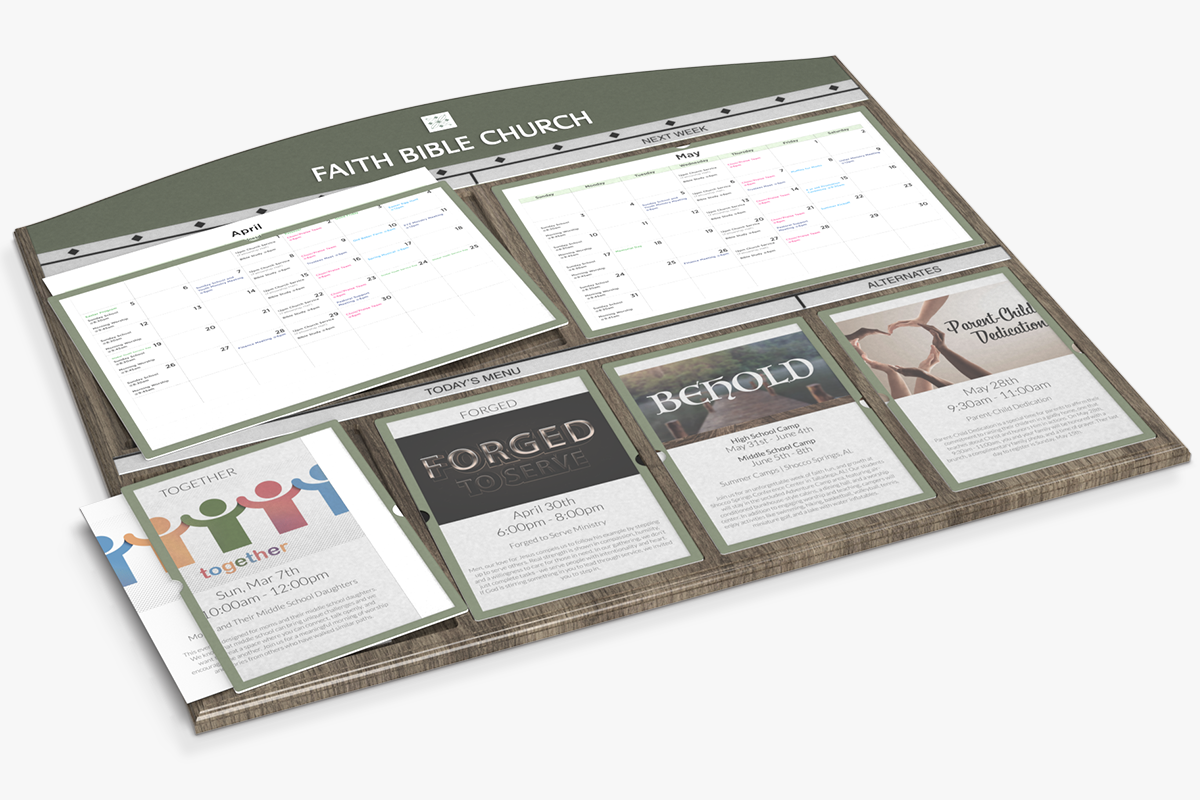 Message Display w/6 Insert Holders Full Insert Detail Shot