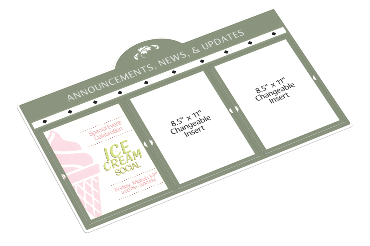 Information Display Board with Example Insert