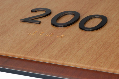 Text and Braille Detail (Braille Not Available On All Signs)
