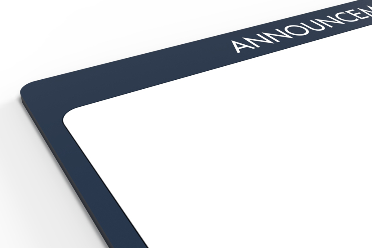 Dry Erase Menu Display - Top Corner